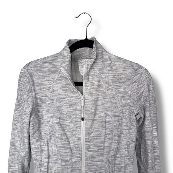 Lululemon Define Jacket Size 6 White Gray Space Dye Athletic Full Zip - Picture 2 of 7